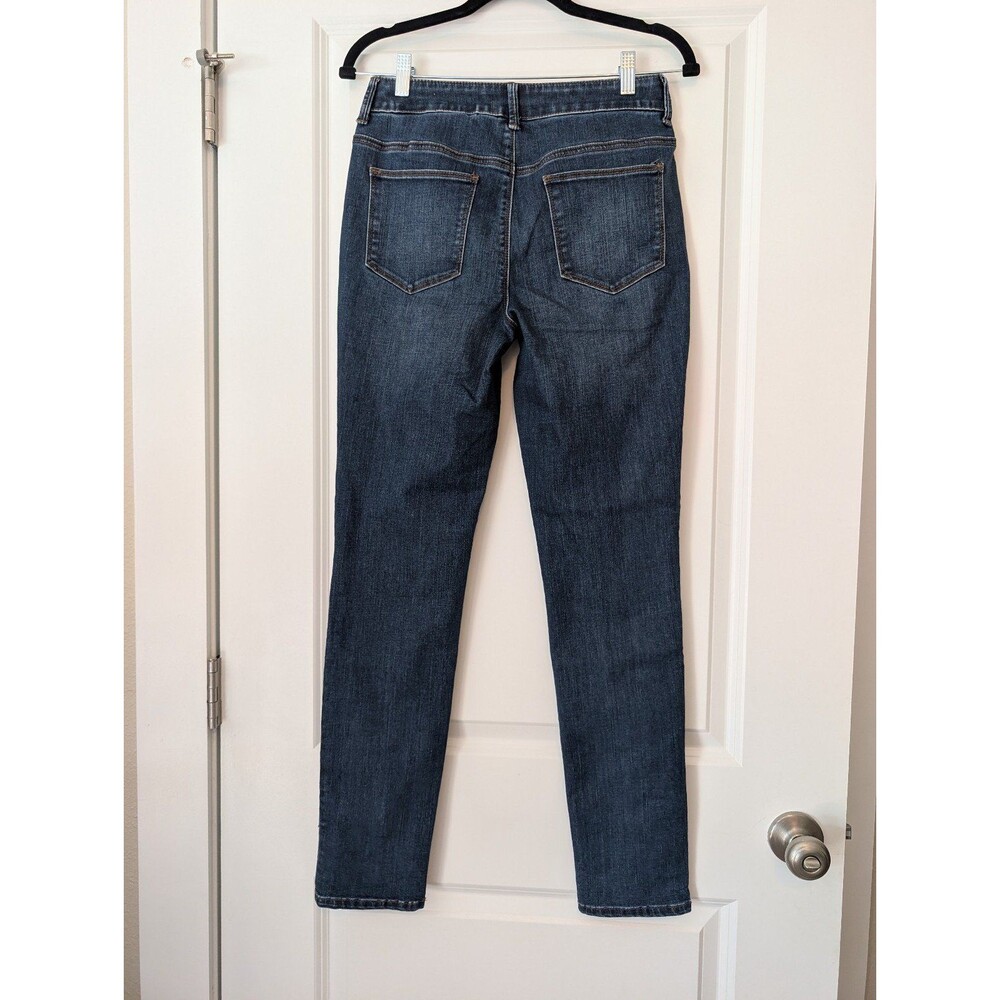 Chico's Dark Blue Denim Gray Beaded Y2K Midrise Ankle Jeans Women's Size 4R - Picture 6 of 12